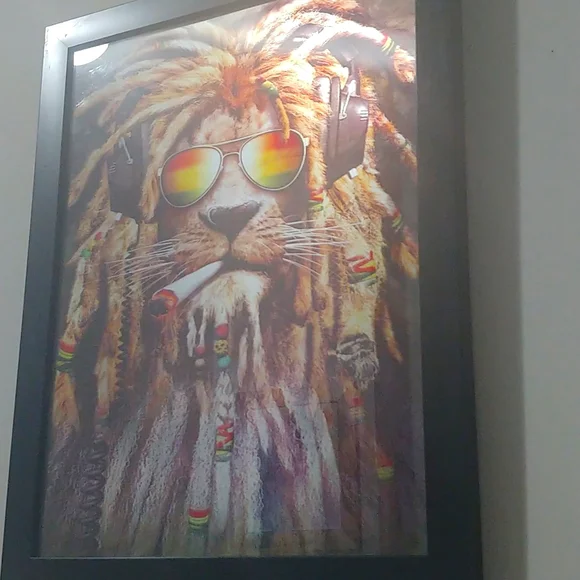 Framed 3D picture - Lion - Picture 3 of 5